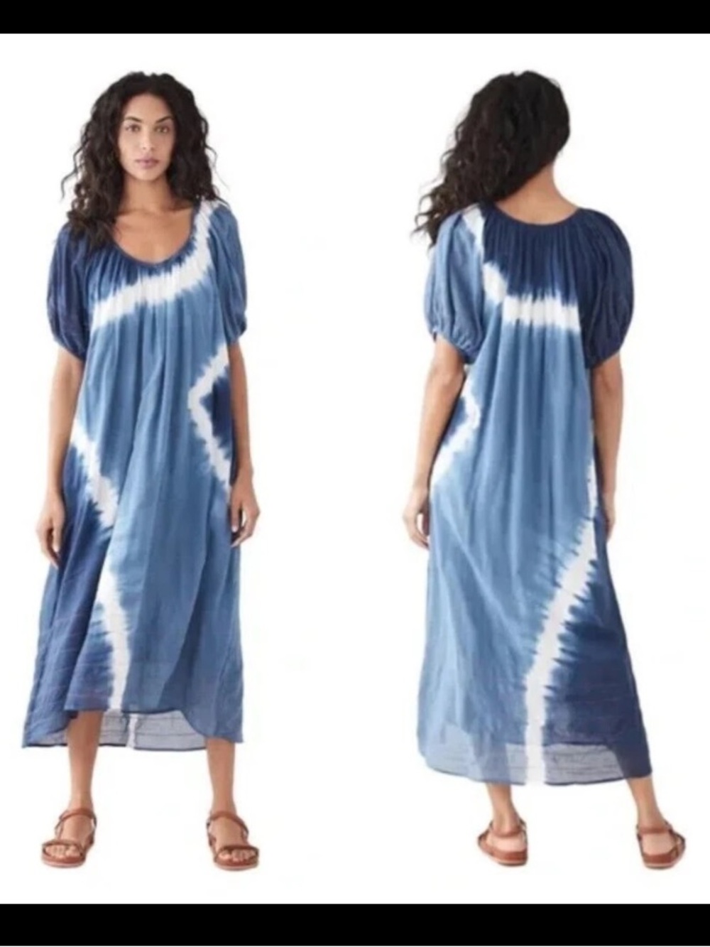 Sundry Bubble Sleeve Tye Dye Maxi Dress Size Medium